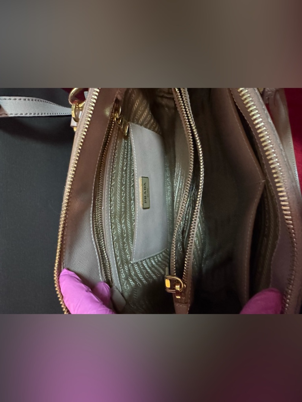 Prada Double-Handle Saffiano Satchel in Blush Pink - Picture 9 of 16